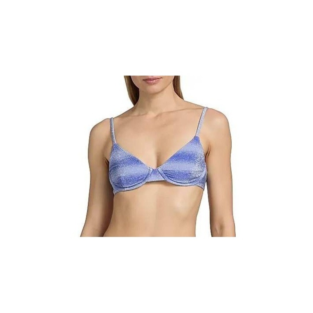 Beach Riot Blue Metallic Ombre Underwire Bikini Top Small Adjustable Straps